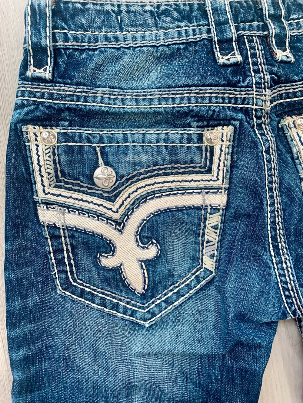 Rock Revival James Boot Cut Blue Men’s Jeans - Picture 4 of 12